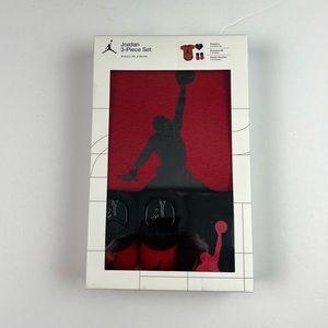 Air Jordan 3 Piece Set Bib Bodysuit Booties 0-6 Months Jordan Baby Cotton